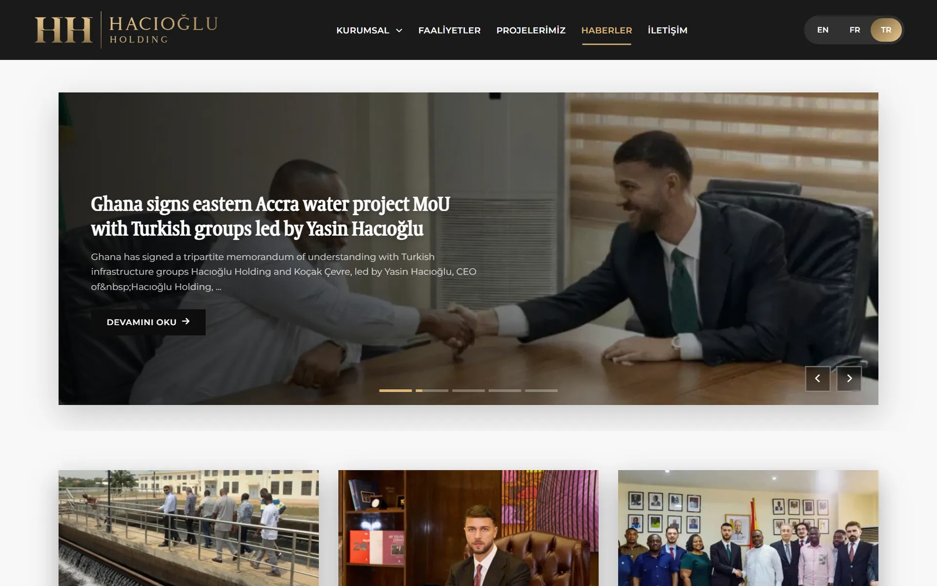Hacıoğlu Holding haber merkezi sayfası